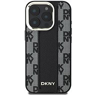 DKNY PU Leather Checkered Pattern Magsafe Back Cover for iPhone 16 Pro Black - Phone Cover