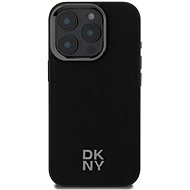 DKNY PU Leather Stack Logo Magsafe Back Cover for iPhone 16 Pro Black - Phone Cover