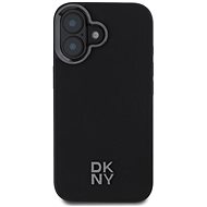 DKNY PU Leather Stack Logo Magsafe Back Cover for iPhone 16 Black - Phone Cover