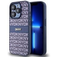 DKNY Repeat Pattern Tonal Stripe iPhone 15 Pro Max kék PU bőr tok - Telefon tok