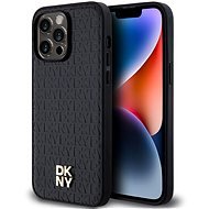 DKNY PU Leather Repeat Pattern Stack Logo Magsafe Zadní Kryt pro iPhone 13 Pro Max Black - Phone Cover