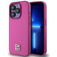DKNY Repeat Pattern Stack Logo iPhone 15 Pro rózsaszín PU bőr MagSafe tok - Telefon tok