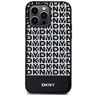 DKNY PU Leather Repeat Pattern Bottom Stripe MagSafe Back Cover für das iPhone 15 Pro Max Black - Handyhülle