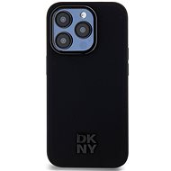 DKNY PU Leather Stack Logo Magsafe Back Cover for iPhone 15 Pro Black - Phone Cover