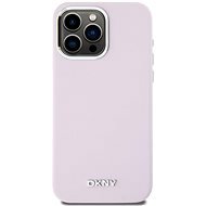DKNY Liquid Silver Metal Logo iPhone 15 Pro Max rózsaszín szilikon MagSafe tok - Telefon tok
