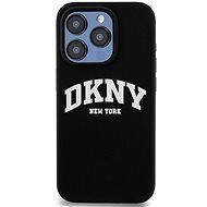 DKNY Liquid Arch Logo iPhone 15 Pro fekete szilikon MagSafe tok - Telefon tok