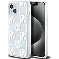 DKNY Liquid Glitter Checkered Pattern Back Cover für das iPhone 15 Transparent - Handyhülle