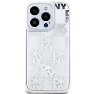 DKNY Liquid Glitter Checkered Pattern Zadný Kryt na iPhone 15 Pro Transparent - Kryt na mobil
