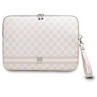 DKNY PU Leather Checkered Pattern and Stripe 13/14" Pink - Laptop Case