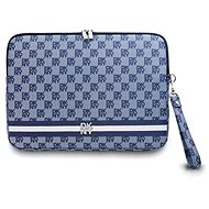 DKNY PU Leather Checkered Pattern and Stripe 13/14" Blue - Laptop Case