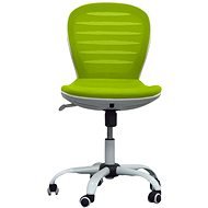 DALENOR Flexy, textil, biela podnož, zelená - Detská stolička k písaciemu stolu