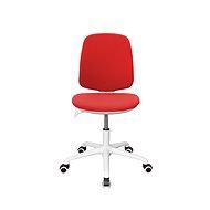 DALENOR Lucky, textil, biela podnož, červená - Detská stolička k písaciemu stolu