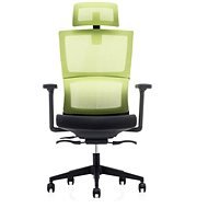 DALENOR Grove, ergonomická, sieťovina, čierna/zelená - Kancelárska stolička