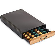 MSV Capsule tray Nespresso Elie, black, steel, bamboo - Storage Container