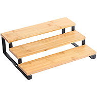MSV Spice organizer Elie, 3 shelves, black steel, bamboo - Spice Rack