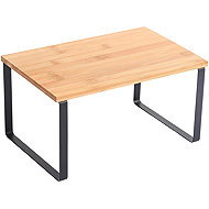 MSV Freestanding shelf Elie, kitchen, black, steel, bamboo - Stand