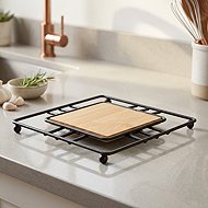 MSV Dish mat Elie 1, mat black, steel, bamboo - Pot Holder