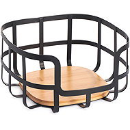 MSV Fruit basket Elie, mat black, steel, bamboo - Bowl