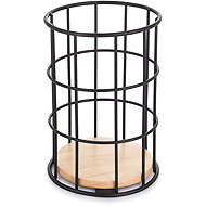 MSV Cutlery stand Elie 2, matt black, steel, wood - Cutlery Stand