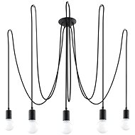 Chandelier on Cable EDISON 5 5xE27/60W/230V Black - Chandelier