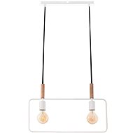 Chandelier on wire FRAME 2xE27/60W/230V white - Chandelier