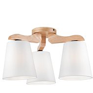 Pendant chandelier ANDREA 3xE27/60W/230V oak/white - Chandelier
