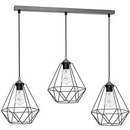 Pendant lamp BASKET 3xE27/60W/230V grey - Chandelier