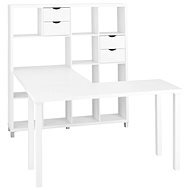 Danish Style Kera with bookcase 153 cm, white - Desk
