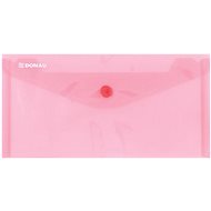 DONAU plastic, folding, with button, DL, transparent red - pack 10 pcs - Document Folder