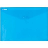 DONAU plastic, folding, with button, A4, transparent blue - pack 12 pcs - Document Folders
