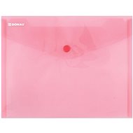 DONAU Dokumentenmappe aus Kunststoff - faltbar - mit Knopf - C5 - transparent rot - 10 Stück Packung - Dokumentenmappe
