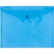 DONAU plastic, folding, with button, C5, transparent blue - pack 10 pcs - Document Folder