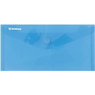 DONAU plastic, folding, with button, DL, transparent blue - pack 10 pcs - Document Folder