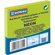 DONAU 76 x 76 mm, 100 lístků, neon zelený - Sticky Notes