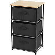 DOCHTMANN Shelf with storage boxes, black, 3 shelves, 39 × 30 × 68 cm - Shelving Unit