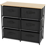 DOCHTMANN Shelf with storage boxes, black, 6 shelves, 75,5 × 29,7 × 68 cm - Shelving Unit