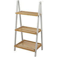DOCHTMANN Shelf rack 3 tiers, shape A, 40 × 30 × 81,5 cm, white, bamboo - Shelving Unit