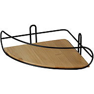 DOCHTMANN Corner shelf metal, bamboo black 20 × 20 × 7 cm - Shelf