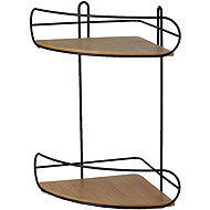 DOCHTMANN Corner shelf 2 tiers - metal, bamboo black 20 × 20 × 33 cm - Shelf