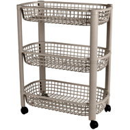 DOCHTMANN Mobile storage trolley, 3 shelves, 46,5 × 26 × 58,8 cm, brown - Shelving Unit