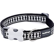 Red Dingo Bones Reflective Black 15 mm x 24-36 cm - Dog Collar