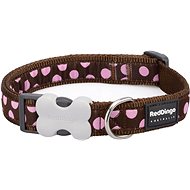 Red Dingo Pink Spots on Brown 25 mm x 41-63 cm - Dog Collar