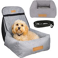 Dogeste Car Seat and Bed for Small Dogs, Light Grey - Dog Car Seat