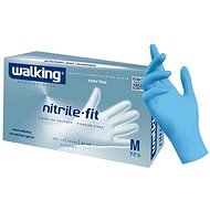 WALKING Nitrile Fit 100 ks, nitrilové, modré, S - Jednorazové rukavice