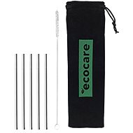 ECOCARE eco-friendly metal straws Silver 16 × 0,6 cm (5 pcs) - Straw