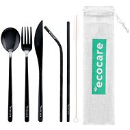 ECOCARE Travel cutlery set Black 5 pcs - Camping Cutlery
