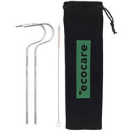 ECOCARE Ecological metal straws Silver 2 pcs - Straw