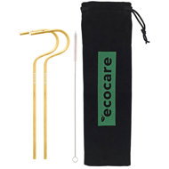 ECOCARE Eco-friendly metal straws Gold 2 pcs - Straw