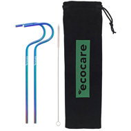 ECOCARE Eco-friendly metal straws Rainbow 2 pcs - Straw