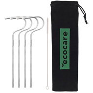 ECOCARE Ecological metal straws Silver 4 pcs - Straw